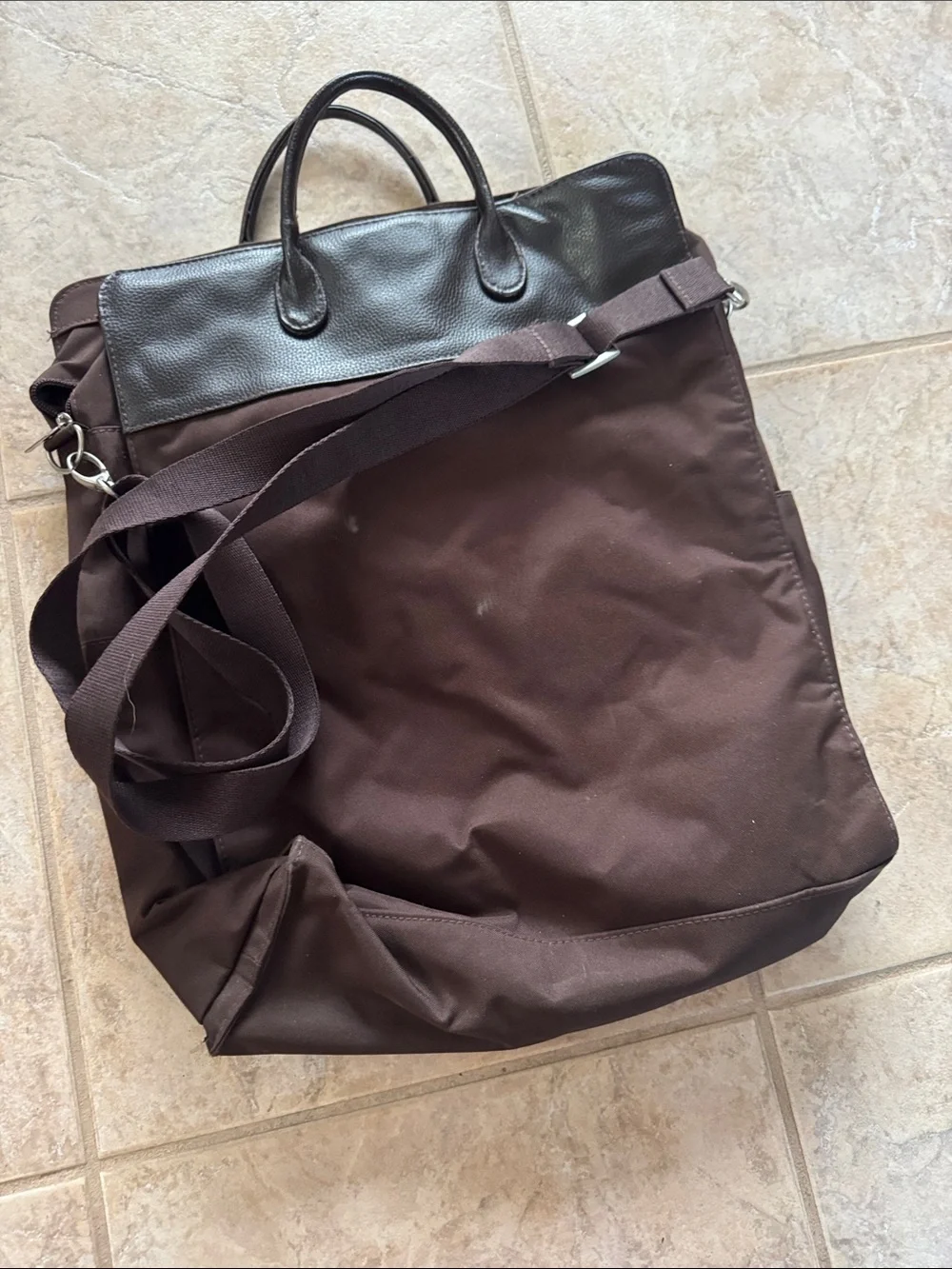 Milano Men's Laptop Tote in Dark Brown with Chocolate Trim